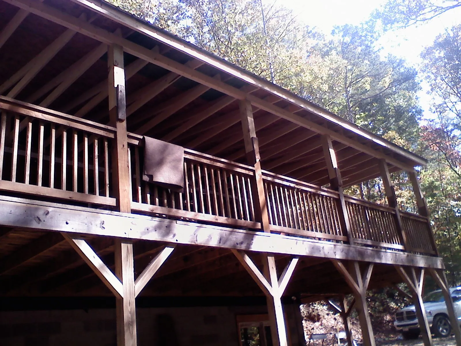 Timber framing under a new elevated porch and deck — Roof Leak Repair in Kannapolis by Roofing Brothers